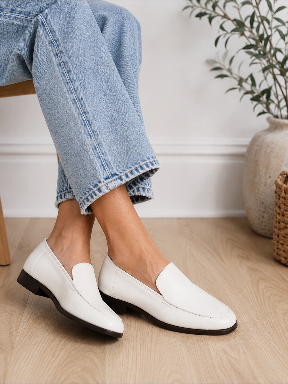 Everlane The Modern Loafer White Leather Loafers 9.5 EUC